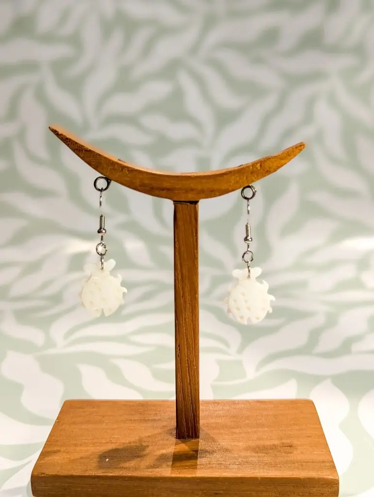 Boucles d'oreilles Coccibelles Blanches