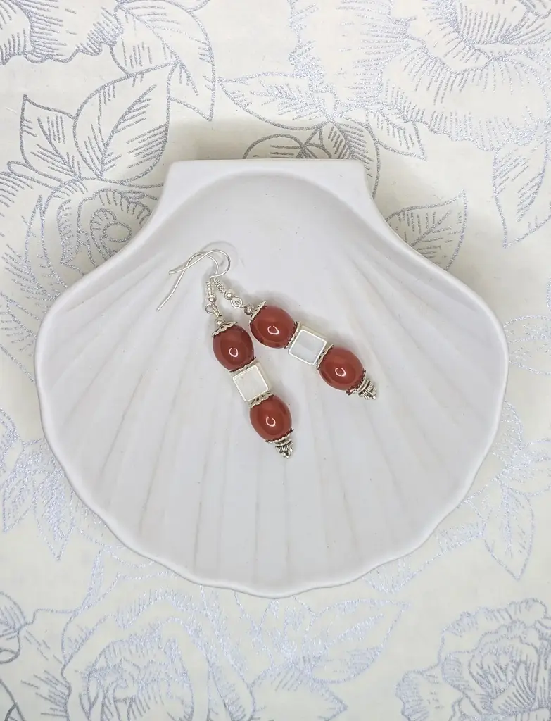 Boucles d'oreilles Rouge en barre