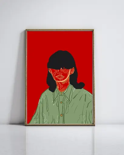 Shirt Gyal Cheveux Ébène sur Sang