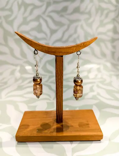 Boucle d'oreille verre en cylindre