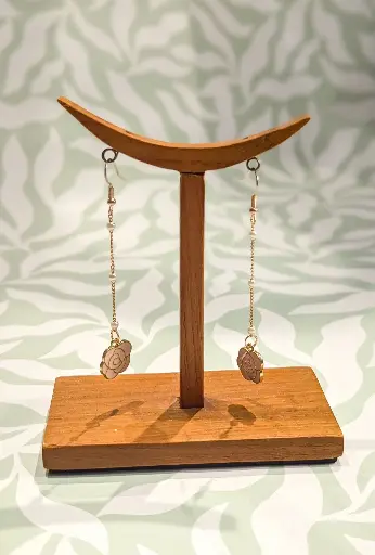 Boucles d'oreilles Roses en suspends